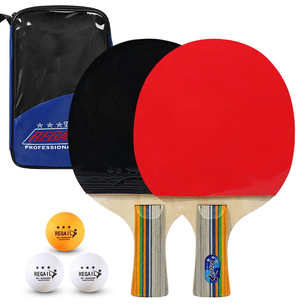 SUNFLEX Table Tennis Bat Case Blue Nylon Full Racket Cover with 3-Ball Pocket 