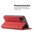thumbnail image 5 of Flip Leather Multi Card Holder Phone Case & Stand Compatible With iPhone 15 in Red, 5 of 6