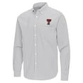 thumbnail image 2 of Men's Antigua Gray Texas Tech Red Raiders Ellis Woven Tri-Blend Long Sleeve Button-Down Shirt, 2 of 3