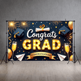 thumbnail image 4 of Decorative Cap Graduation Banner Celebration Stars Congrats for Graduation Party Indoor Event Photo, 4 of 8