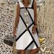 thumbnail image 2 of Vestido de verano sin mangas con cuello en V para mujer, estampado a cuadros, suelto, informal, a juego de colores Fridja  hj5515, 2 of 8