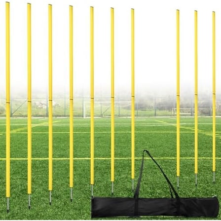 10pcs Soccer Agility Poles, 5ft Adjustable Soccer Poles Soccer Training Equipment Soccer Training Sticks Speed Hurdles for Football Sport Agility Training (Yellow)$$Sport & Recreation Other