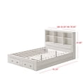 thumbnail image 6 of Home Design Salina Queen Bookcase Platform Bed with 2 Drawer, Light Gray, 6 of 6