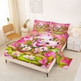 thumbnail image 2 of Erosebridal 3D Pink Axolotl Bed Sheets,Cute Flower Blossom King Sheets For Girl 4-Piece, 2 of 6
