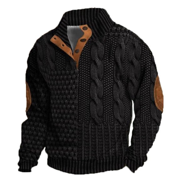 LIUJUNSHOP Men's Lightweight Crewneck Sweatshirt 2025 Autumn Winter Men Casual 3D Digital Printed Imitation Knitted Sweater Fabric Half Zip Round Neck
