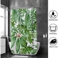 thumbnail image 4 of Bath Shower Curtain Liners 66"x72", Summer Tropical LeavesPolyester Waterproof with 12 Curtain Hooks Bathroom Accessories Decoration, 4 of 6