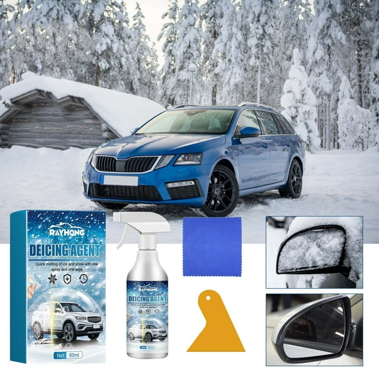 Clearance! Loyerfyivos Windshield Deicer Spray,Deicer Spray for Car  Windshield,Deicing Spray for Car,Window Snow Spray,for Car Windows,  Wipers,Mirrors & More（with Cleanning Cloth& Snow Shovel） 