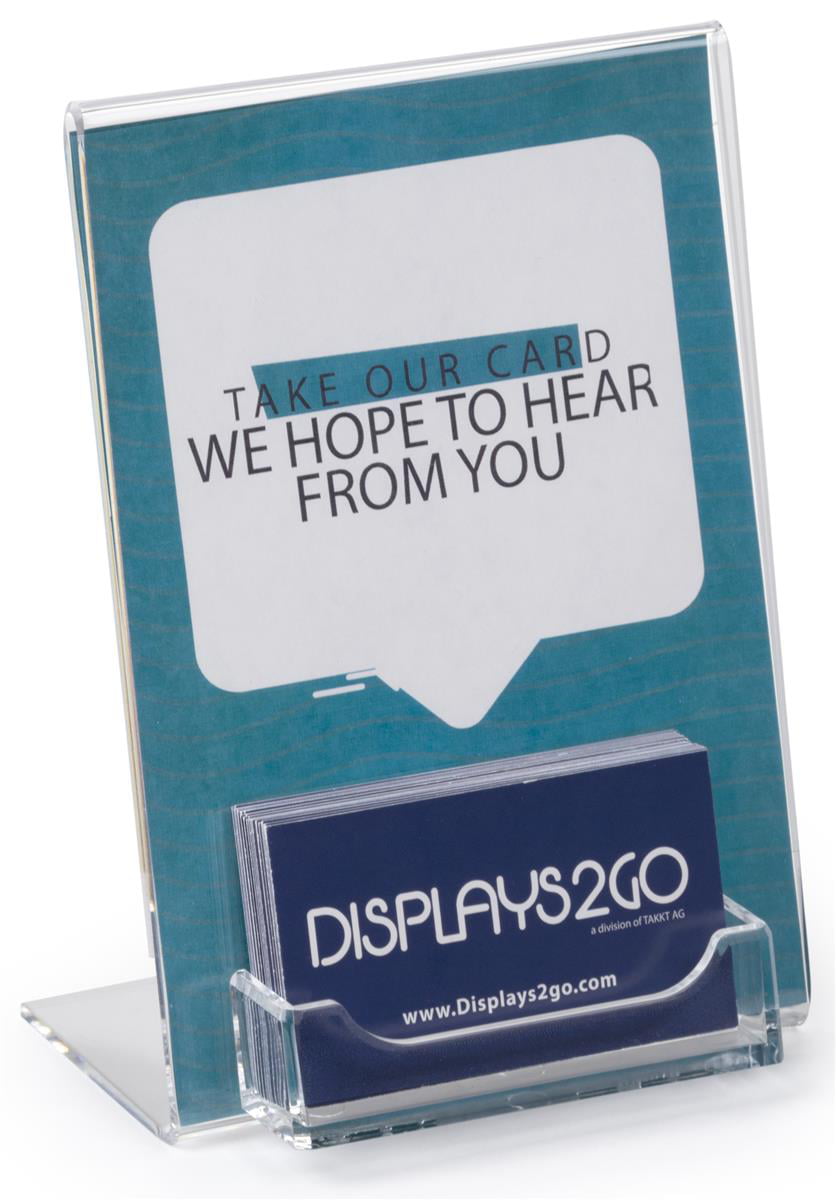 2 Business Card Holder Displays Desktop Clear Acrylic ZM for sale online 