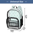 thumbnail image 4 of Large Clear PVC Backpack Heavy Duty See Through Backpack for Adults Work Travel, Mint Paw Heart Grid Printed 12L, 4 of 8