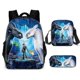 thumbnail image 1 of 17-inch student backpack set 3D digital printing backpack three-piece set, 1 of 1