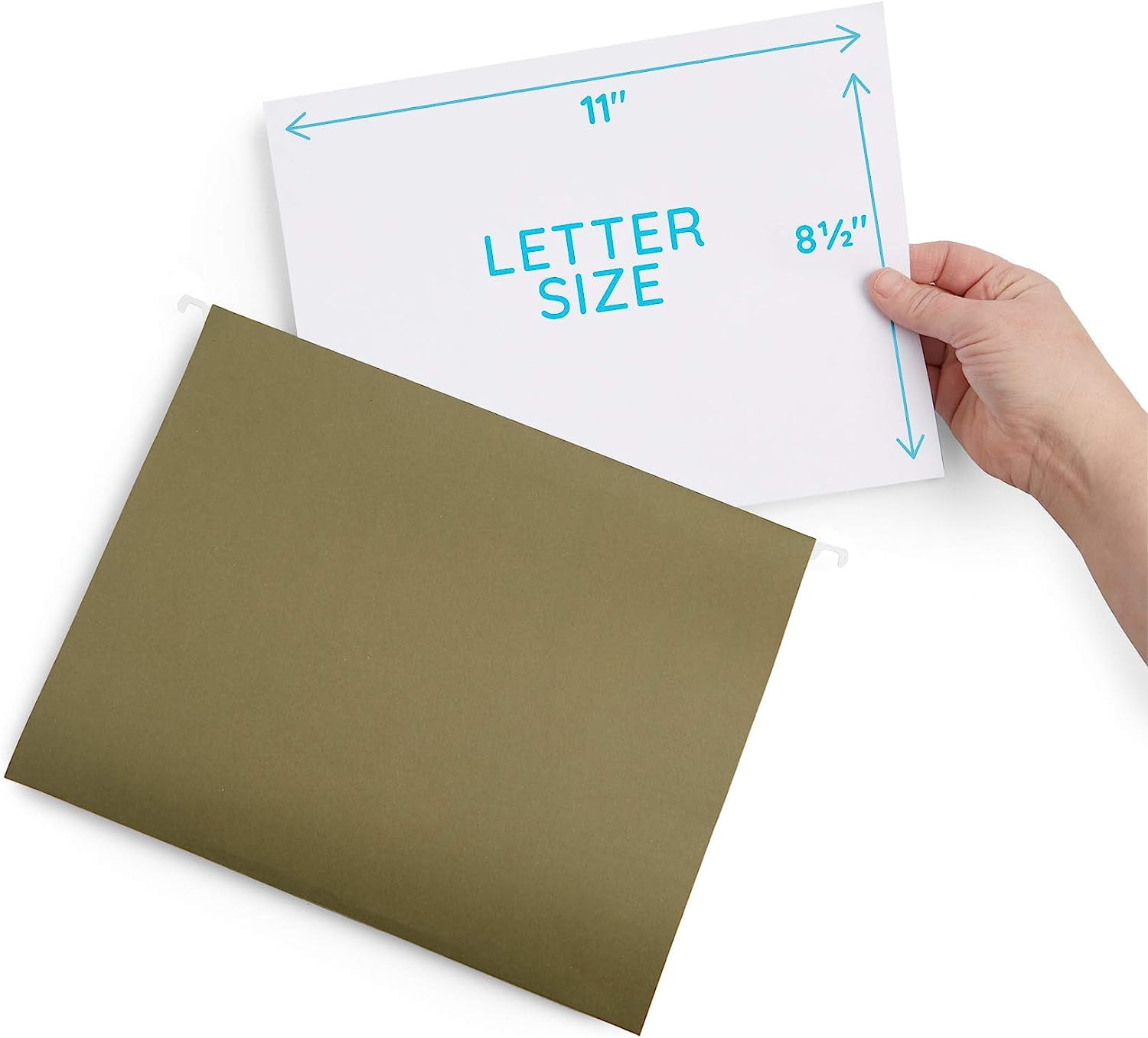 25 Pack Extra Capacity Hanging File Folders Letter Size, Reinforced Green Hanging File Folders, Heavy Duty 2 Inch Expansion, Designed for Wide, Bulky Files and Charts