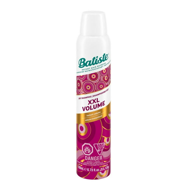 Batiste Dry Shampoo Spray XXL, Adds Volume & Texture, Instantly Refresh Hair, Absorbs Oil & Grease, Waterless Shampoo, Paraben & Sulfate Free, 200ml