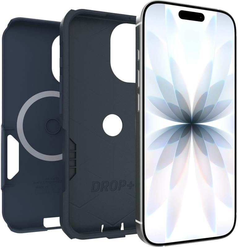OtterBox iPhone 17 (Only) Bundle: Commuter Series MagSafe Case & Screen Protector - Blue Sentiment - Built-in magnets - Thin & Protective - with Port Protection - Non-Retail Packaging