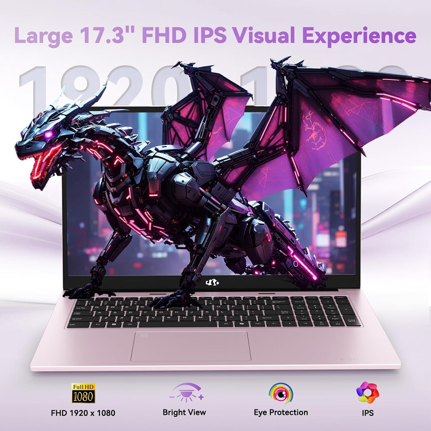 17.3" IPS FHD Gaming Laptop AMD Ryzen 7 7735HS 16GB DDR5 RAM 256GB SSD (Up to 4.75GHz, Beat i7-12650H) with AMD Radeon 680M Graphics 180° Viewing Dual-Fan Cooling System