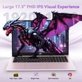 thumbnail image 6 of 17.3" FHD Gaming Laptop 16GB DDR5 RAM 512GB SSD AMD Ryzen 7 7735HS (Beats i7-12650H, 8 Cores) with AMD Radeon 680M Graphics 100W Type-C Wi-Fi 6E Backlit Keyboard Fingerprint RoseGold, 6 of 7