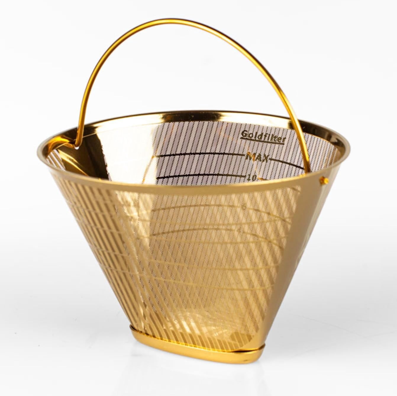 Sustainable  #4 Titanium Coffee Filter, fits drip coffee makers w/standard #4 holder Technivorm Moccamaster. Stainless steel coated with titanium. Passes all safety regs