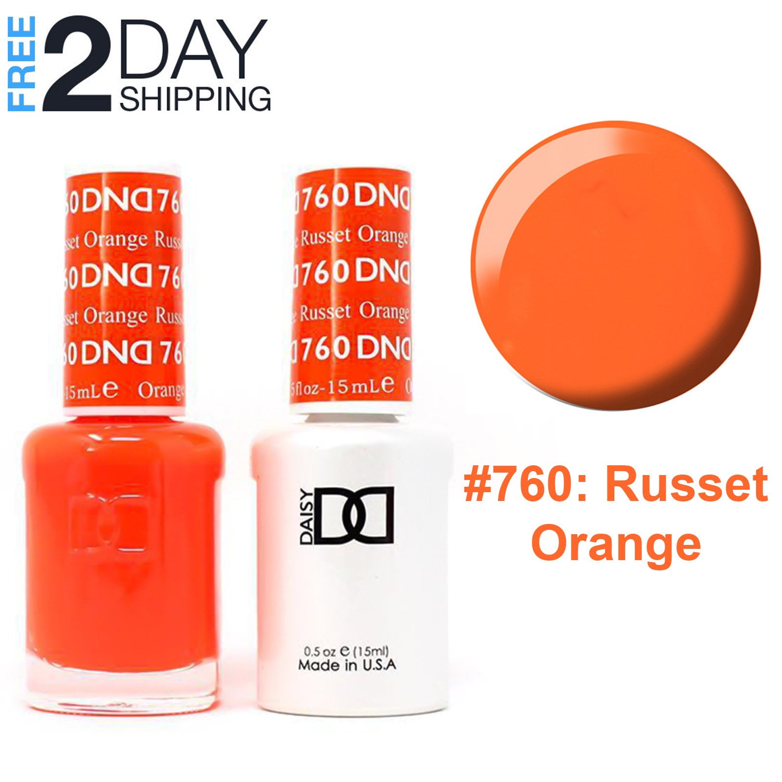 DND Nail Polish Gel & Matching Lacquer Set Duo 760 Russet Orange
