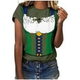 thumbnail image 1 of Pompotops Blouse Décontractée Mode Femme Imprimé Oktoberfest Col Rond T-Shirt Blouse Imprimée Tee Liquidation, 1 of 4