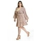 thumbnail image 3 of Vestido escote con moño Roman Fashion /Tallas Extras, 4318 (Chedron hojas) cafe 36, 3 of 6
