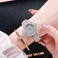 thumbnail image 3 of Mantianxing Reloj de cuarzo para mujer con correa de acero de aleación con diamantes de imitación (plateado), 3 of 4