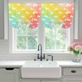 thumbnail image 4 of Easter Balloon Curtains for Windows, Bedroom Curtains 54 Inch Length, Spring Rabbits Silhouette Rainbow Ombre Art Tie Up Curtains Panels Thermal Insulated Bathroom Curtains Window 42"x54", 4 of 8