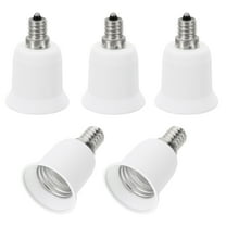 Uxcell E12 to E26/E27 Light Socket Adapter, 5pcs Lamp Holder Convert Screw Base for Halogen CFL Light Bulb, White
