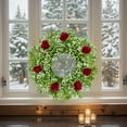 thumbnail image 5 of karymi 12.99in Artificial Greenery Winter Wreath with Frosted Berries, PVC Door Wall Decoration for Indoor Outdoor Holiday & Home House Decor Patio Decor up to 60% off, 5 of 7