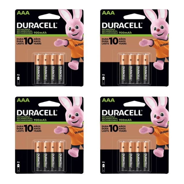 Duracell Pilas Recargables Aaa De 900mah 16 piezas.