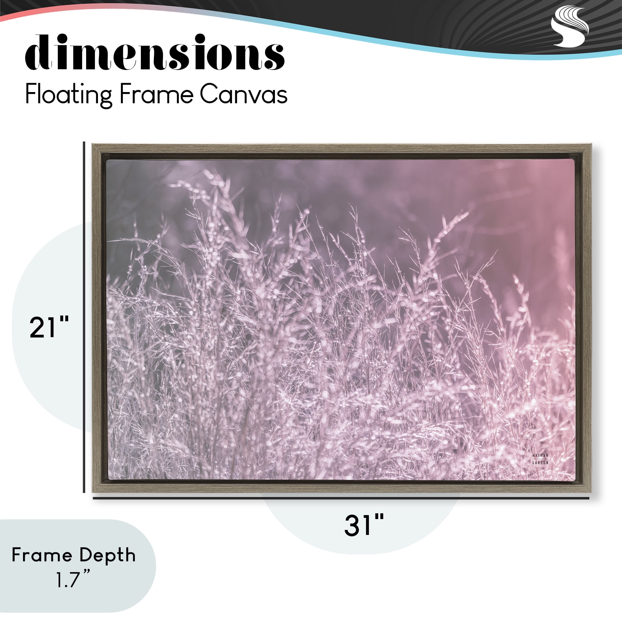 Stupell Industries Pink Morning Gentle Meadow Brown Framed Floater Canvas Wall Art, design by Nathan Larson
