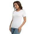 thumbnail image 4 of Fall Clothes Womens Crewneck Ribbed Long Sleeve Shirts Slim Fitted Tee Casual Basic Tshirt Top, 4 of 6