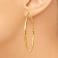 thumbnail image 3 of FB Jewels 14K Yellow Gold Polished 2mm Lightweight Tube Hoop Earrings, 3 of 4