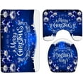 thumbnail image 3 of Merry Christmas Bath Mat Xmas Silver Balls Snowflakes Snowy Funny Quotes Cartoon Fantasy Winter Holiday Happy New Year Bathroom Kitchen Rugs,17.8x29.5+16x48 Inch, 3 of 4