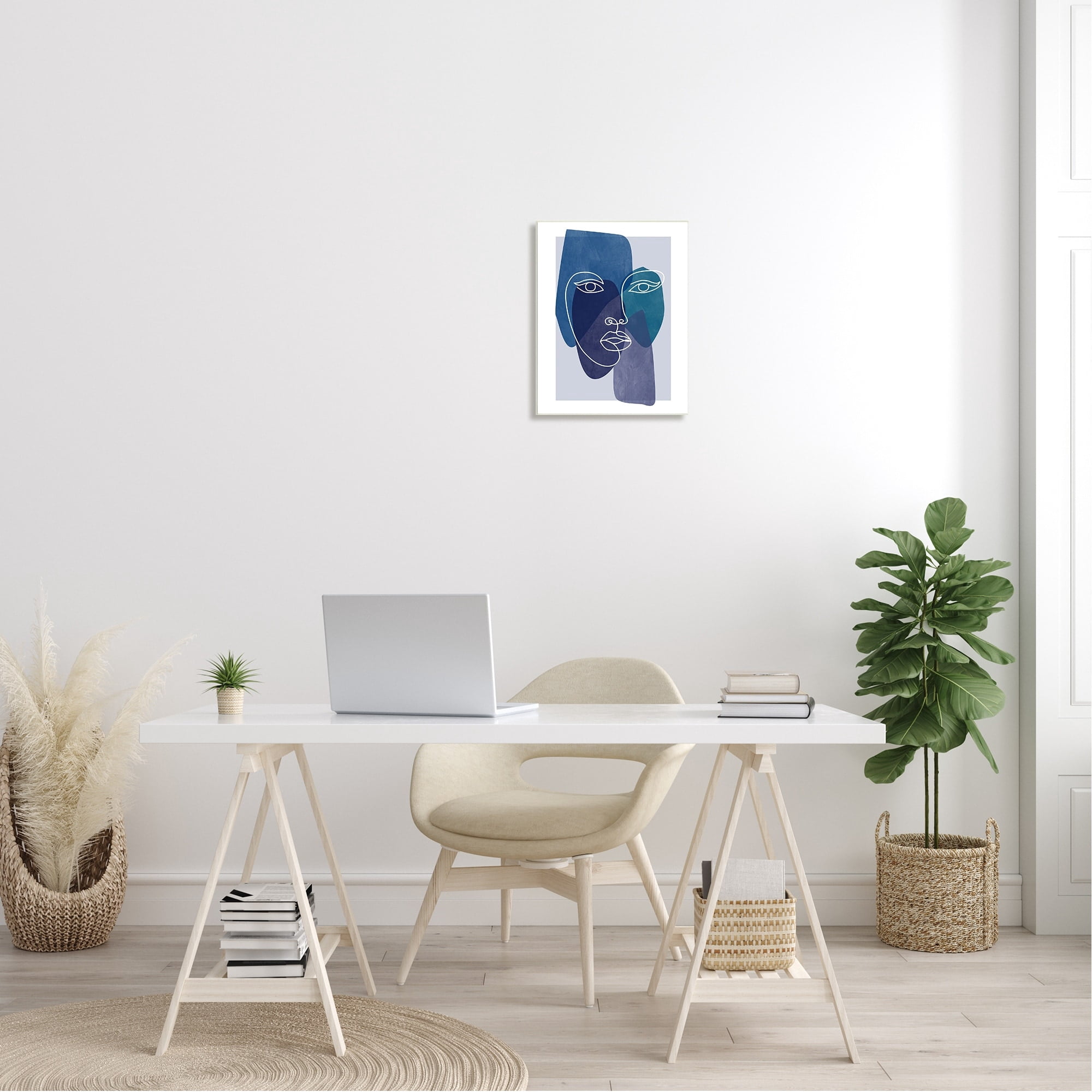 Stupell Industries Bold Face Line Doodle Modern Geometric Shapes Wood Wall Art, 13 x 19, Design by Birch&Ink
