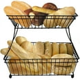 thumbnail image 2 of Sorbus Fruit Breadbasket 2 Tier Countertop Rack Household Kitchen Storage Organizer (Metal, Black), 2 of 10