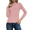 thumbnail image 3 of Sweaters for Women,Striped Pullover Top Long Sleeve Knitted Blouse Soft Warm Crewneck Design Casual Comfortable Shirt For Winter Fall,Womens Sweaters,Pink,S, 3 of 8