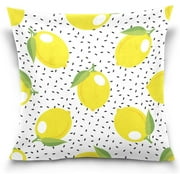 Wellsay Lemons and Seeds Velvet Oblong Lumbar Plush Throw Pillow Cover/Shams Cushion Case - 18" x 18" - Decorative Invisible Zipper Design for Couch Sofa Pillowcase Only