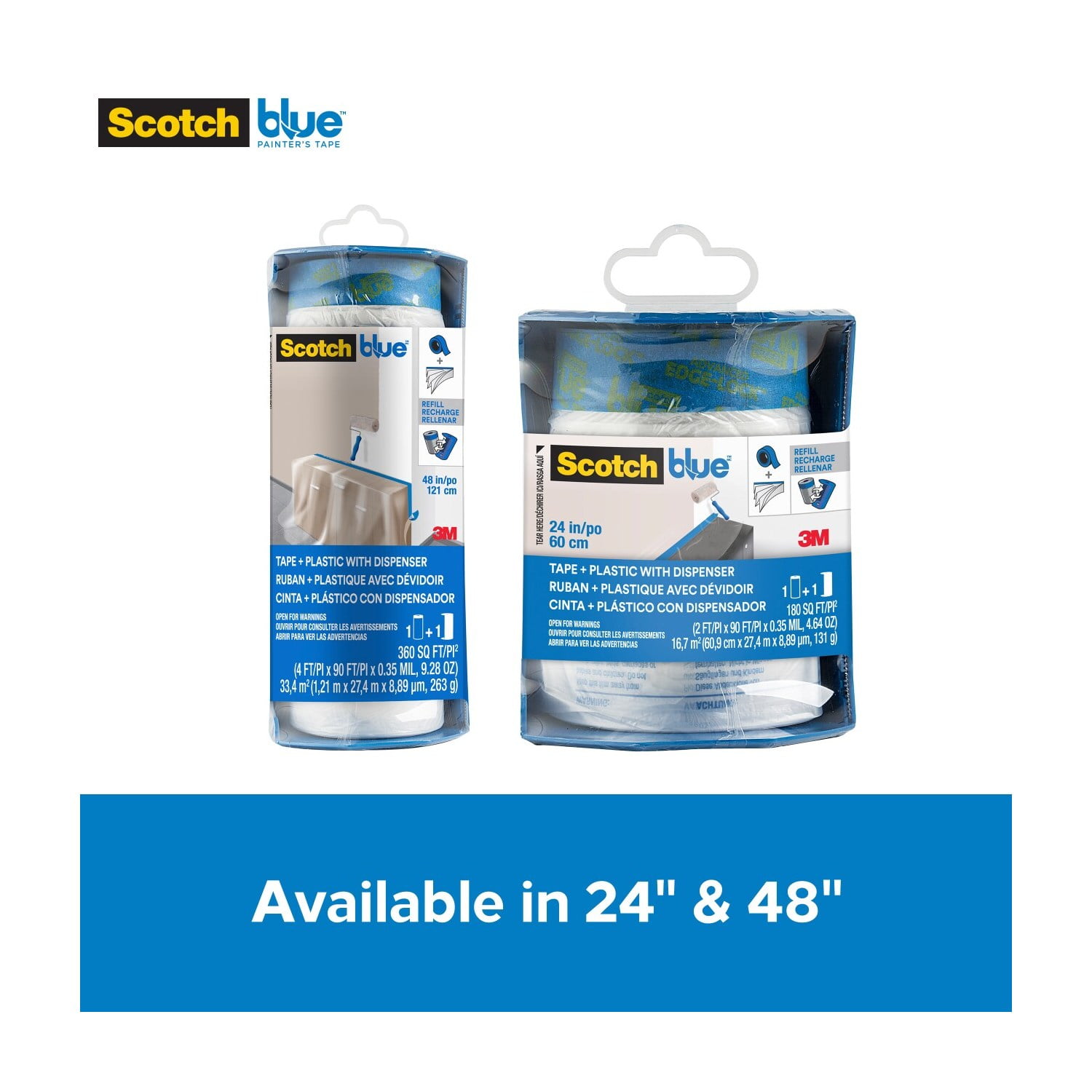 3M ScotchBlue Multi Surface Painter's Tape + Plastic Film with Dispense