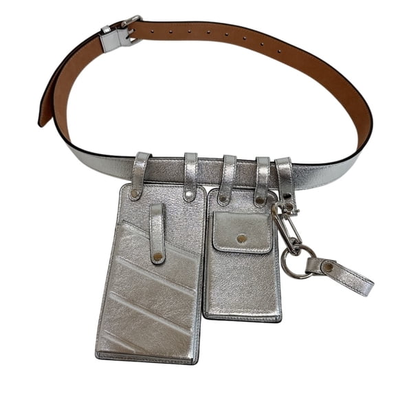 Pre-Owned FENDI 8C0593 Waist Bag Multi-Accessory Pouch Silver