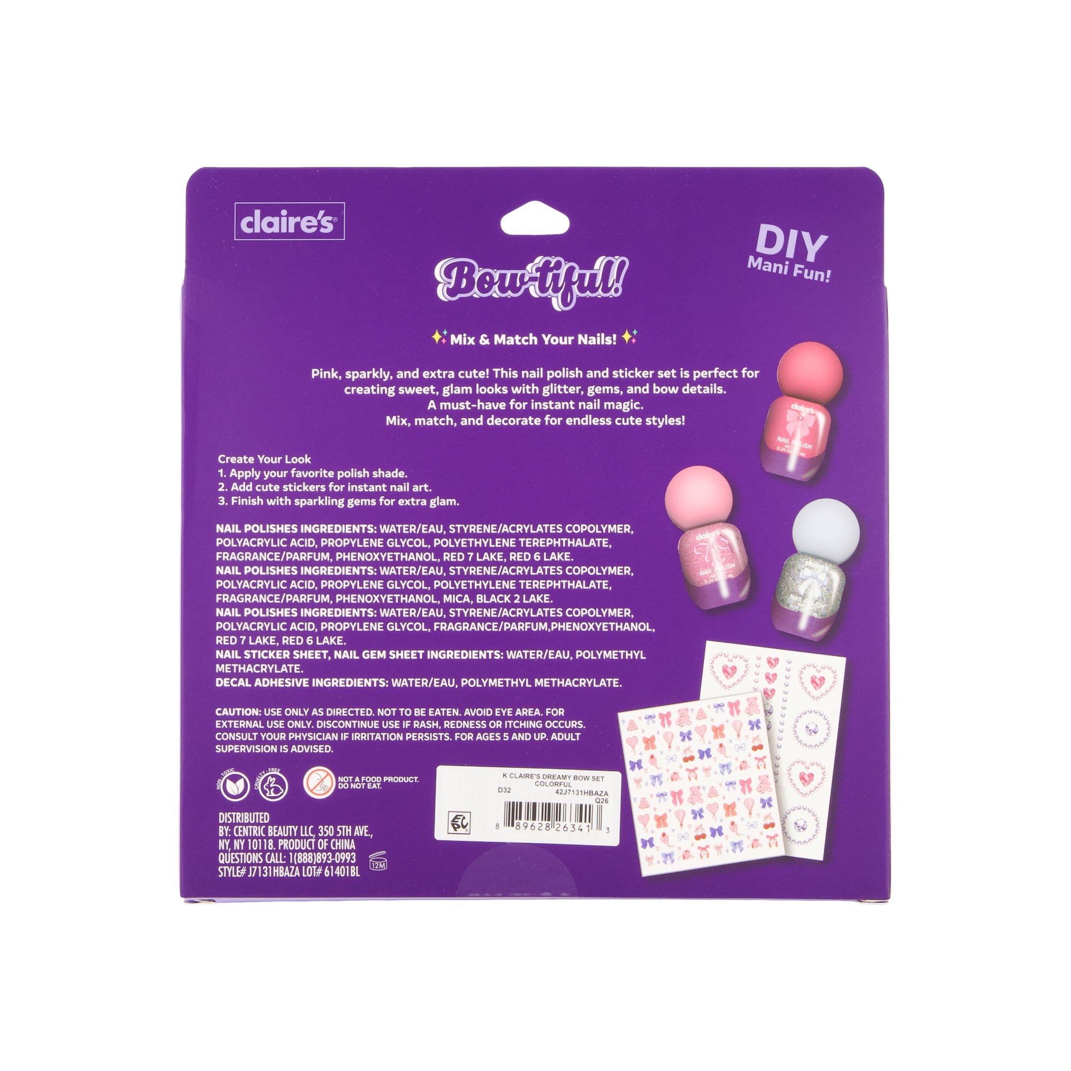 Claire's Nail Polish Kit - 5 pcs