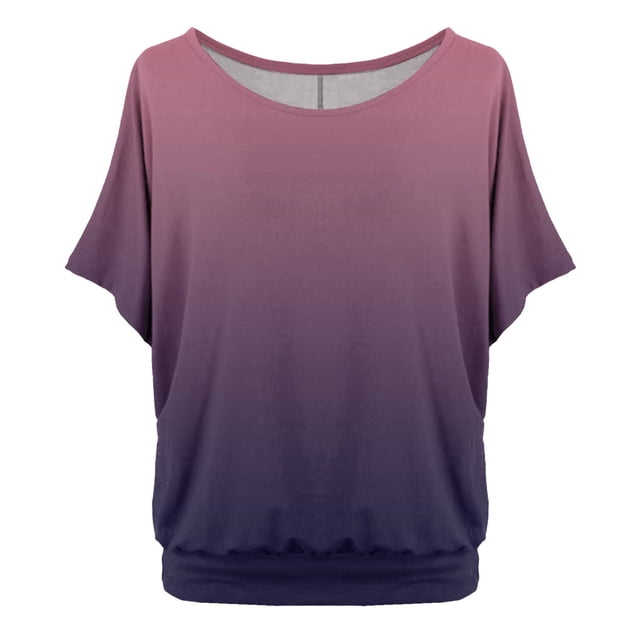 T-Shirt Surdimensionné pour Femmes avec Manches Chauve-Souris Manches Courtes