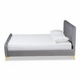 thumbnail image 2 of Baxton Studio Grey Fabric Upholstered and Gold Finished Full Size Platform Bed, 2 of 7