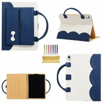 iPad 6th Generation Case, iPad 5th Gen Case, iPad Air 2 & 1st/iPad Pro 9.7 Case,Dteck Multi-Angle Stand Magnetic PU Leather Bag Folio Cover with Handle Document Pocket [Auto Wake/Sleep],Blue Bowknot