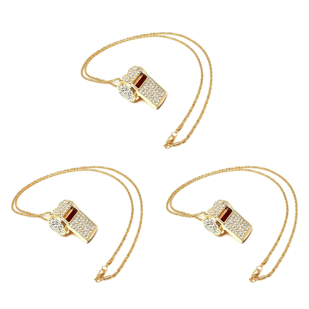 3X Silbato, Silbato de Diamantes de Imitación de Cristal Metálico, Silbato Brillante con para Árbitros, Entrenadores, Profesores