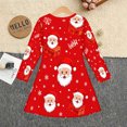 thumbnail image 5 of Girls' Long Sleeved Dresses Comfortable Christmas T-Shirt Dress Xmas Dress Up Outfits (Red1), 5 of 5