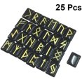 thumbnail image 4 of Natural Divination Rune Stone Set Engraved Stones Elder Futhark Alphabet Crystal Meditation Divination (Black Onyx) 25pcs, 4 of 8