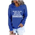 thumbnail image 2 of Jinhomg Womens Letter Print Sweatshirt Lightweight Comfy Long Sleeve Drawstring Hoodies Casual Loose Kangaroo Pocket Pullover Tops with Drawstring Blue XXL, 2 of 6