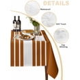 thumbnail image 2 of Burnt Orange White Stripe Table Cloth, Modern Rustic Vertical Striped Waterproof Tablecloth for Square Tables, Reusable Washable Fabric Table Cover for Restaurant Kitchen Dining Tables 60"x60", 2 of 6