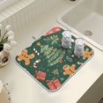 thumbnail image 4 of Yayeee Dish Drying Mat for Kitchen Counter 18" x 24" Microfiber Super Absorbent Coffee Decorative Pad, Brown Christmas Gingerbread, 4 of 9