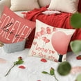 thumbnail image 2 of White and Pink Valentine''s Day Pillow Covers Forever Love Heart Trees Flamingo Rose Floral Hello Valentine Decorative Throw Pillow Cover 20x20 Inch Cotton Linen Cushion Cover for Sofa Couch, 2 of 6