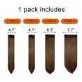 thumbnail image 3 of 4Pcs Clip in Straight Hair Extensions, Natural Straight Hairpieces with 11 Clips, 18/24 inch Long Soft Clip on Extensions Hair Pieces for Women - Dark Brown 260g Per Set, 3 of 6